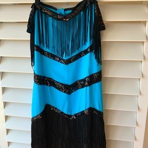Gorgeous blue and black flapper costume